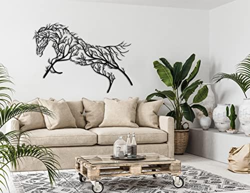 DEKADRON Metal Wall Art Horse and Tree Decor
