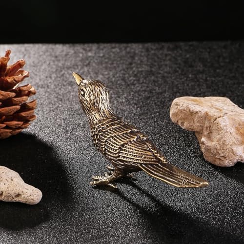 GIB Small Bird Statue Home Decor Brass Figurine