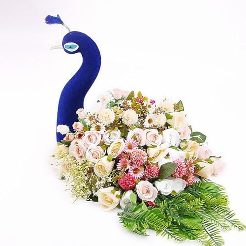 Fenteer Blue Peacock Mannequin Head Statue for Home and Events