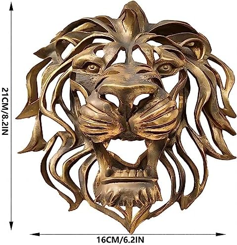 Rare Find 12-inch Gold Lion Head Wall Sculpture