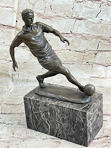 European Bronze ARTDECO Soccer World Cup Trophy Statue on Marble Base