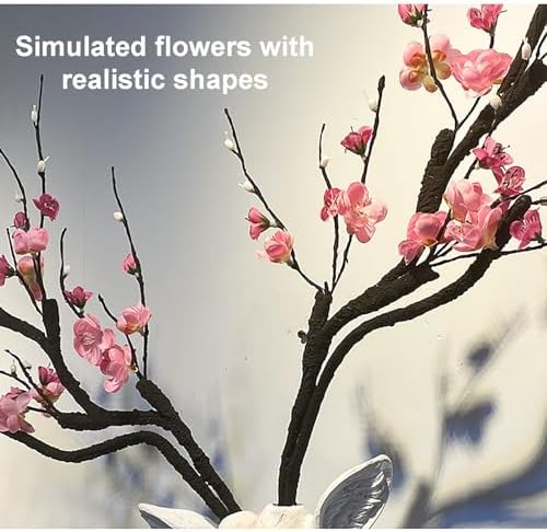 Modern Deer Head Wall Art Sculpture Pink Flower Decor