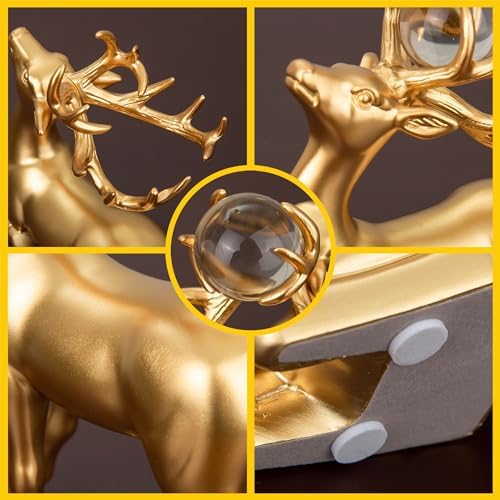 BELLA GLOBE Gold Reindeer Christmas Decor Statues