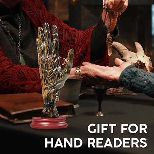 Gothic Palmistry Hand Sculpture 5x4x11 Inches
