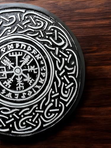 Viking Wooden Shield Wall Decor with Rune