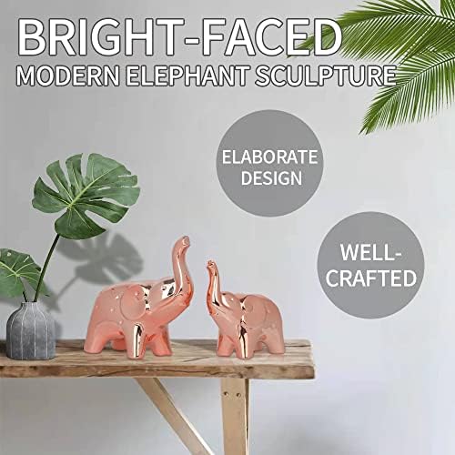 Pair Elephant Statue Home Decor Modern Style Sculpture