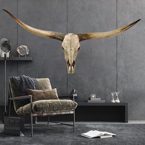 SvRite 70 Inch Long Horn Cow Skull Wall Decor