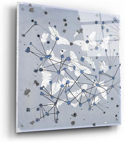 19th Century Butterfly Constellations In Blue Wall Art 24x24