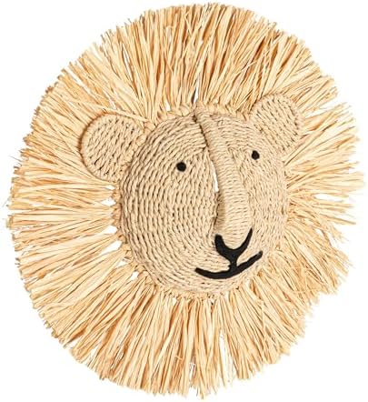 Savannah King Raffia Lion Wall Art Natural