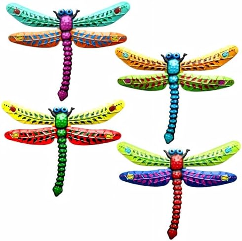 GENHAOTHREE 142 Inch Giant Metal Dragonfly Wall Decor 4 Pack