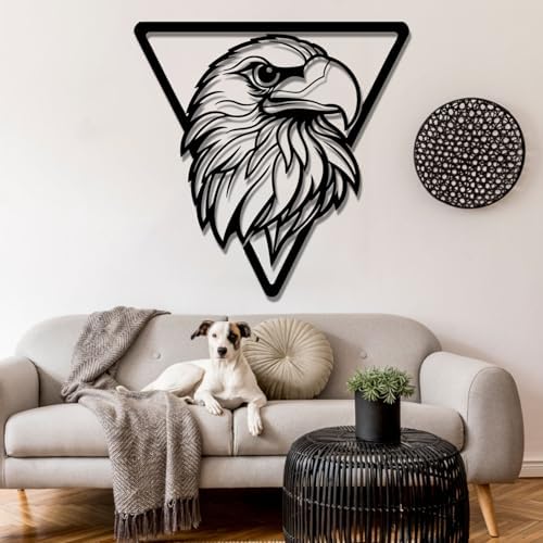 Bald Eagle Metal Wall Art - 24x24 Inch Silver Sculpture