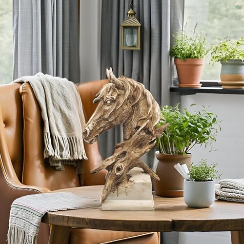 Rustic Horse Head Statue 16 Inch Home Decor