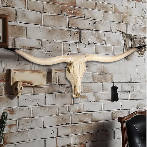 Realistic Longhorn Bull Skull Wall Decor