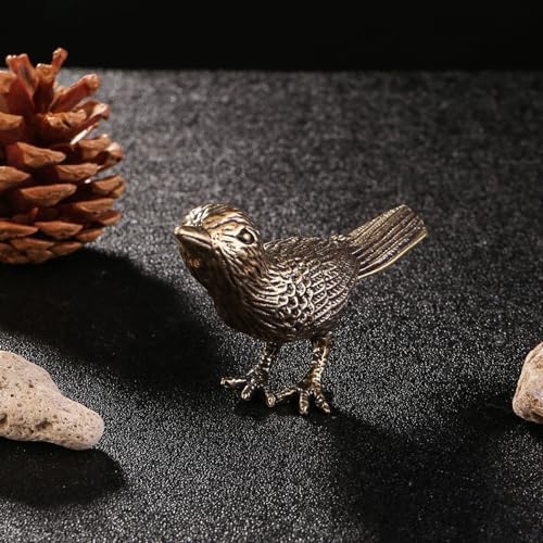 GIB Small Bird Statue Home Decor Brass Figurine