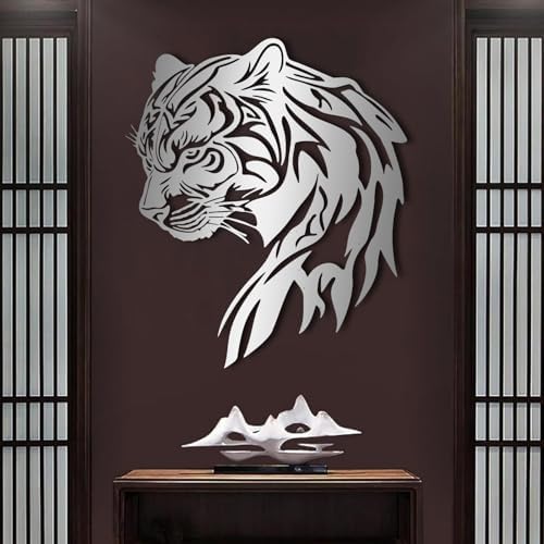 Black Leopard Head Metal Wall Art 47x40cm