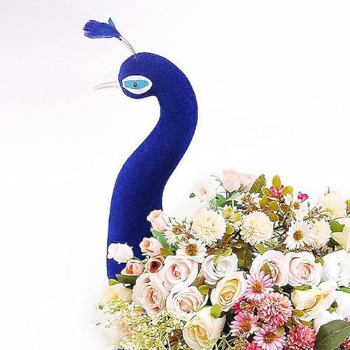 Peacock Mannequin Head Blue Foam Sculpture Decor