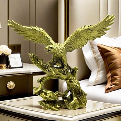 132 Inch Gold Bald Eagle Statue Resin Sculpture