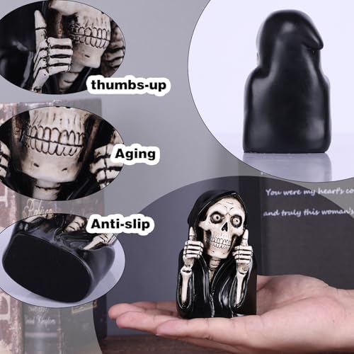 Funny Grim Reaper Skeleton Figurine - 39in Resin Statue Decor
