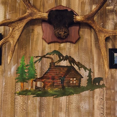 MorningRo Cabin Bear Wall Art Sculpture - 1378 x 7 Inch