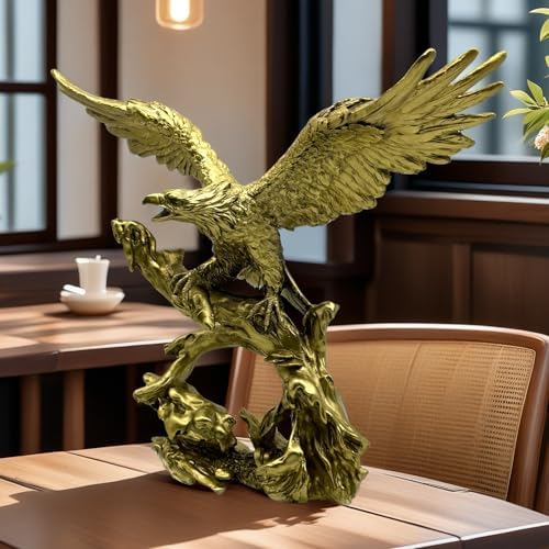 132 Inch Gold Bald Eagle Statue Resin Sculpture