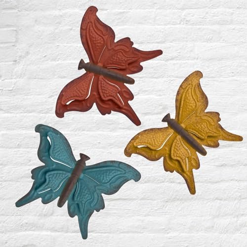 KISWIAR 3D Metal Butterfly Wall Art Decor - 3 PCS