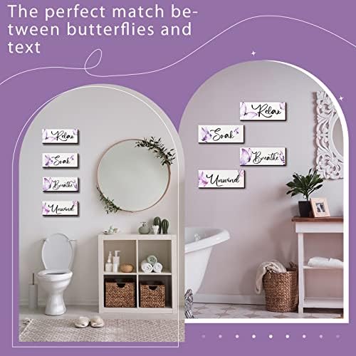 Weysat 4 Pcs Purple Butterfly Wall Art Decor