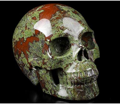 Skullis Dragon Blood Jasper Crystal Skull Sculpture