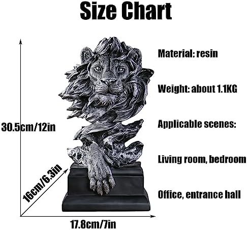 Lion Statue Desk Decor for Men Resin Sculpture