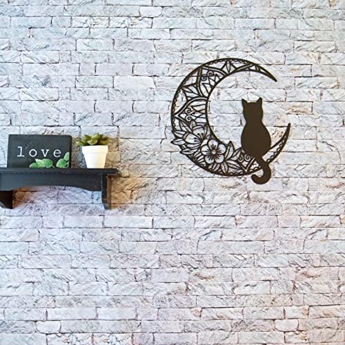 EYONGLION Black Cat Moon Wall Art Sculpture
