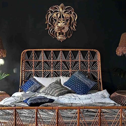 Rare Find 12-inch Gold Lion Head Wall Sculpture