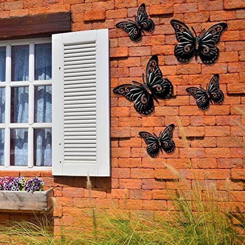 Moxweyeni 5 Pcs Black Butterfly Wall Decor