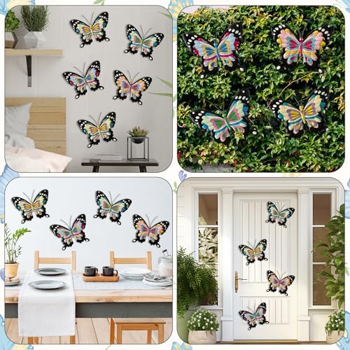 GioXtra 3D Metal Butterfly Wall Art 4Pcs Set