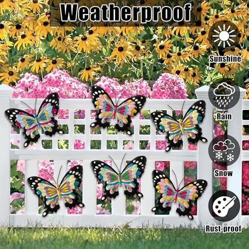 GioXtra 3D Metal Butterfly Wall Art 4Pcs Set