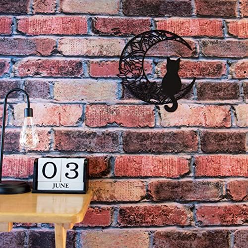 EYONGLION Black Cat Moon Wall Art Sculpture