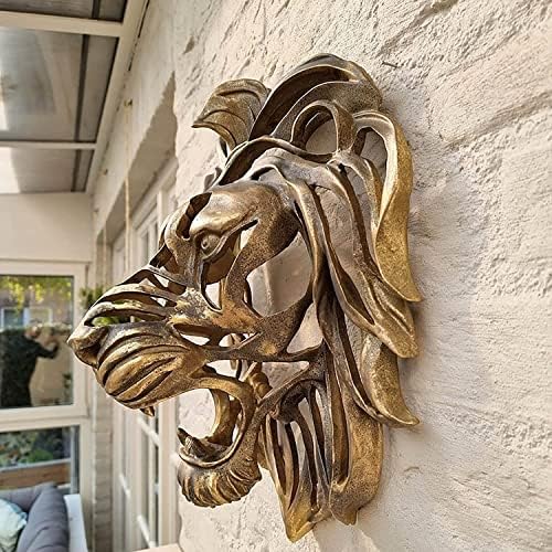 Large Lion Head Wall Mounted Art Sculpture