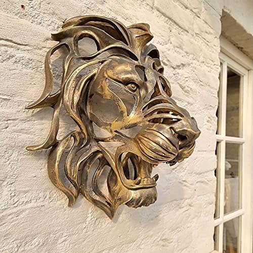 Large Lion Head Wall Mounted Art Sculpture