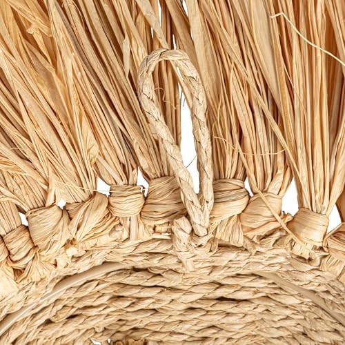 Savannah King Raffia Lion Wall Art Natural
