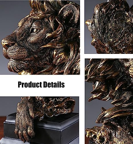 Lion Statue Desk Decor for Men Resin Sculpture