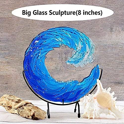 Blue Sea Desktop Decoration Abstract Art Glass Sculpture